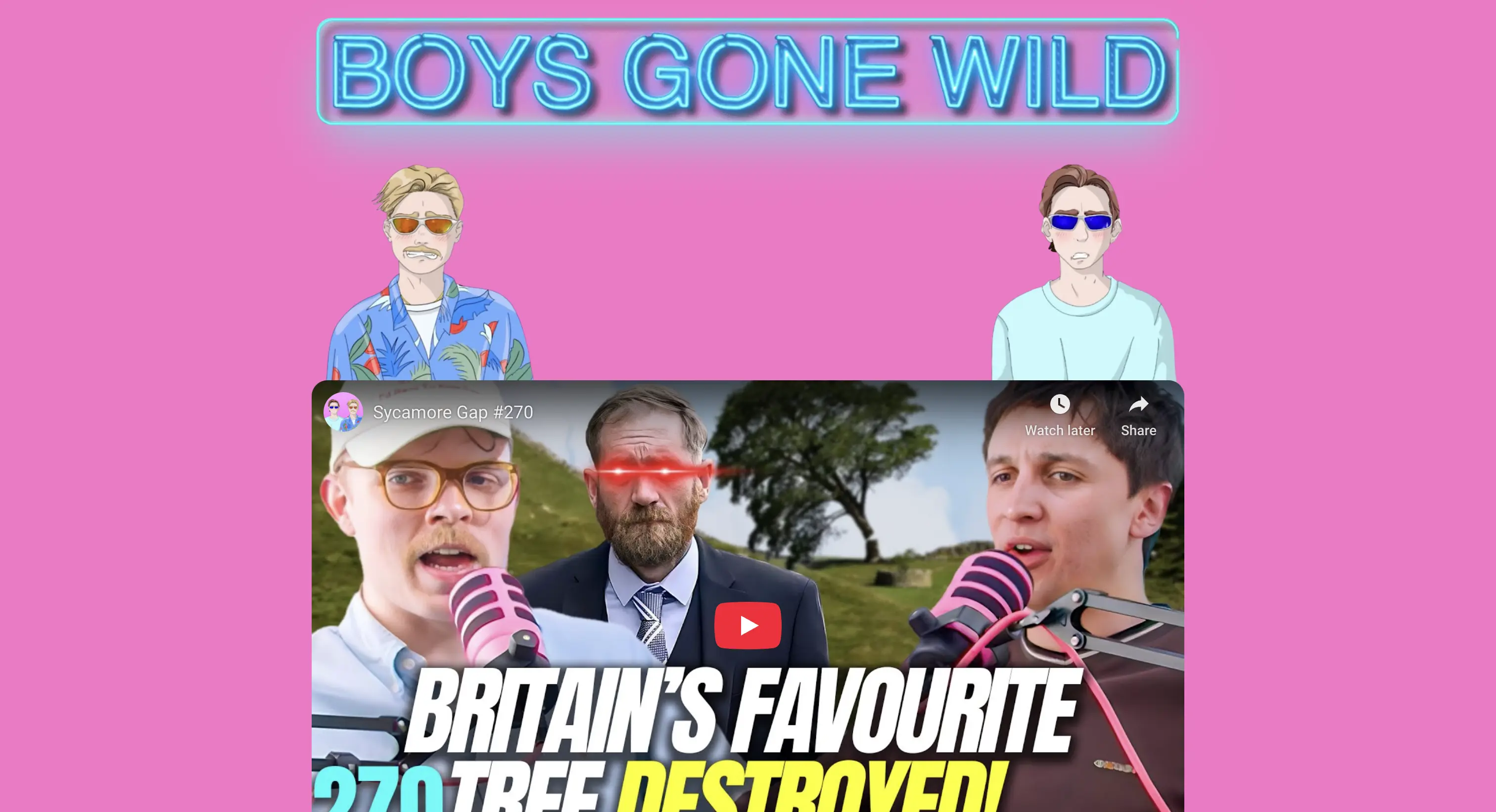 Satirical podcast fan site Website Screenshot